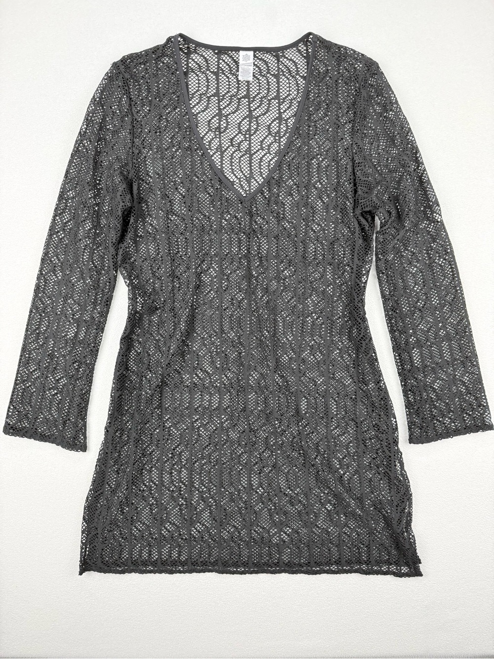 Everyday Sunday Crochet Beach Cover Up Gray Swim Coverup Boho Resortwear Tunic